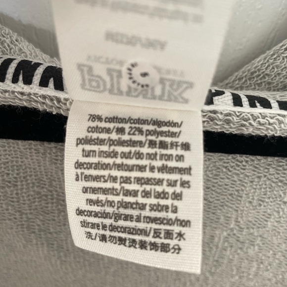 PINK - Grey zip up hoodie, size M - Picture 4 of 4